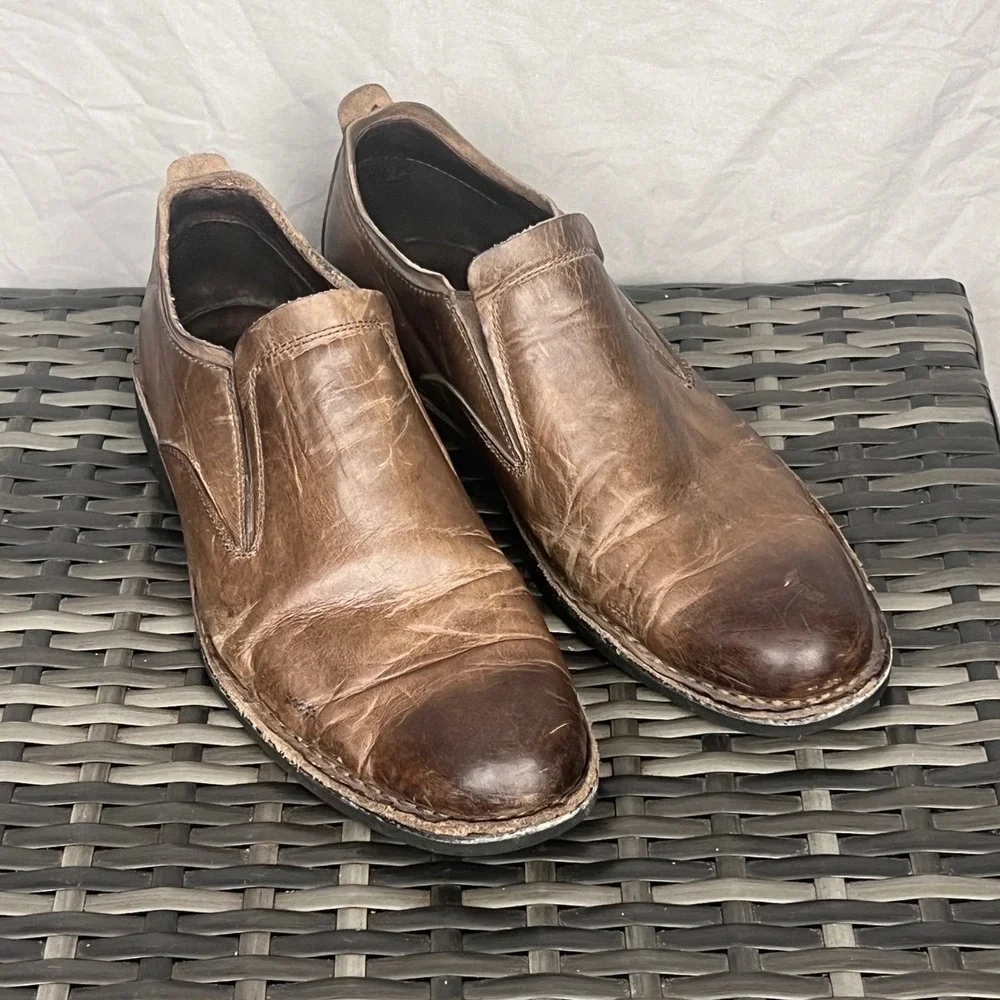 Cole Haan Shoes Mens 11 Distressed Leather Brown Luxury Dark Academia Minimalist